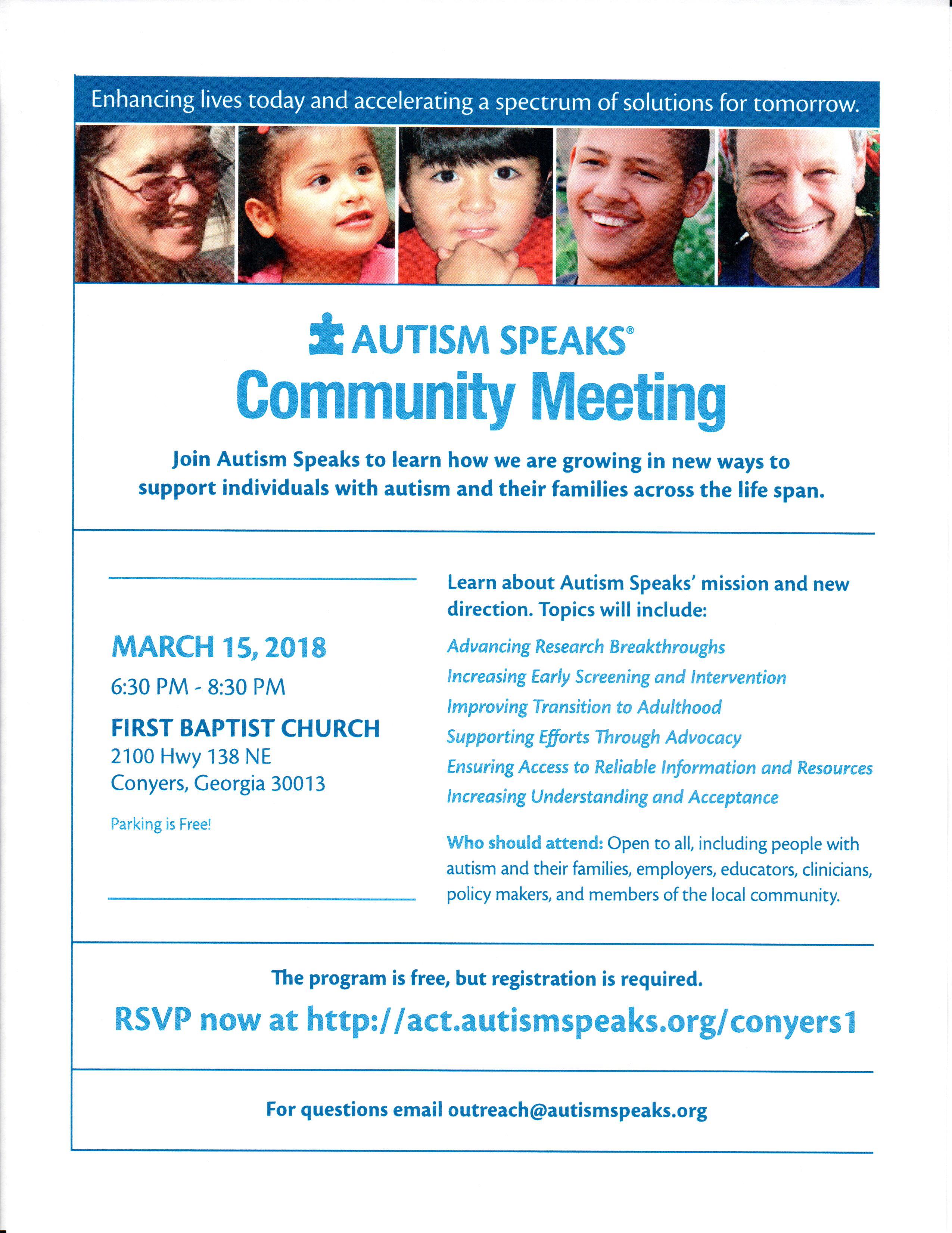 RCASG hosts Autism Speaks Community Meeting